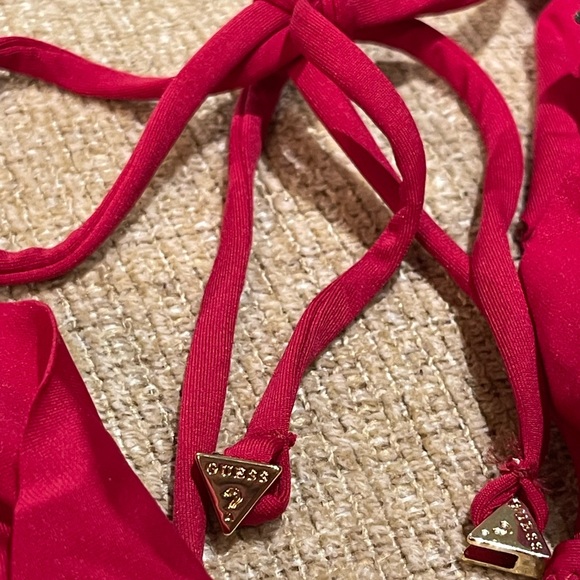GUESS Raspberry Red Ruffle Bikini Top - Picture 9 of 10